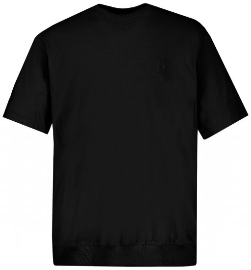 JP1880 712616 T-shirt met buikpasvorm Zwart - T-shirts - Grote Maten T-shirts Heren