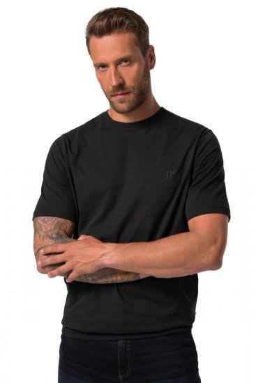JP1880 712616 T-shirt met buikpasvorm Zwart - T-shirts - Grote Maten T-shirts Heren