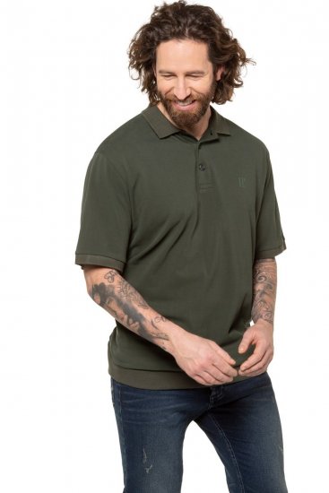 JP1880 712617 Poloshirt met buikpasvorm Donkerolijf - Polo shirts - Grote Maten Poloshirts Heren