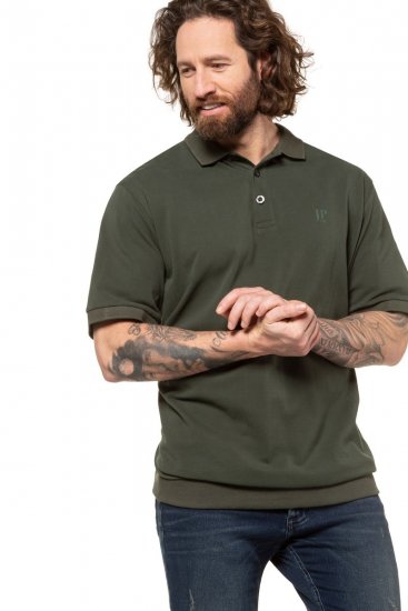 JP1880 712617 Poloshirt met buikpasvorm Donkerolijf - Polo shirts - Grote Maten Poloshirts Heren
