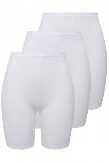 Ulla Popken 716595 Boxershorts met dijbescherming 3-pack Wit - Slips - 