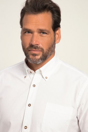 JP1880 Shirt Modern Fit Traditional Stag Horn White - Hemden - Overhemden Grote Maten Heren