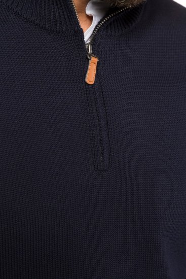JP1880 716842 Gebreide trui met halve rits Donkerblauw - Sweaters & hoodies - Sweaters & Hoodies Grote Maten Heren
