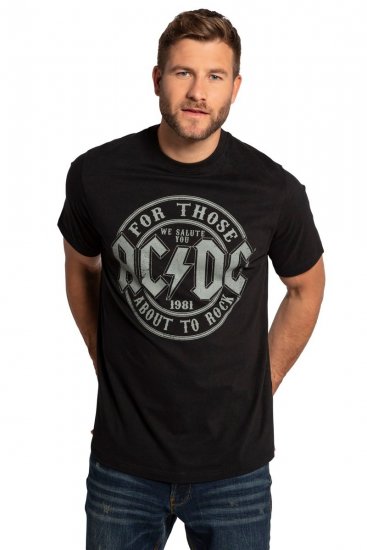 JP1880 AC/DC Graphic Comfort Fit Band T-Shirt Black - T-shirts - Grote Maten T-shirts Heren