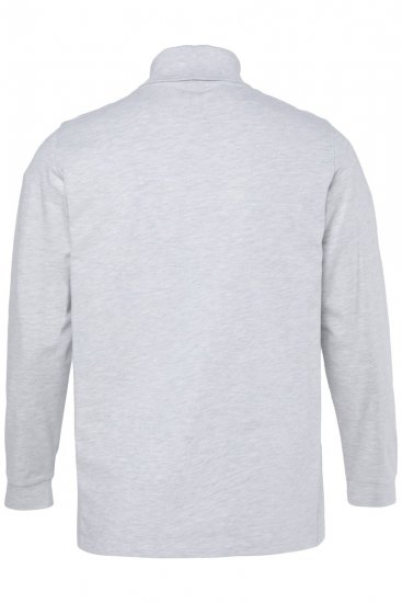 JP1880 723303 Shirt met col en lange mouwen Naturel gemêleerd TALL - TALL T-shirts - Extra lange T-shirts voor heren