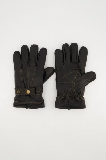 JP1880 Gloves Leather Warm Lining Black - Handschoenen - 