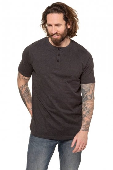 JP1880 726695 Henley T-shirt Donkergrijs - T-shirts - Grote Maten T-shirts Heren