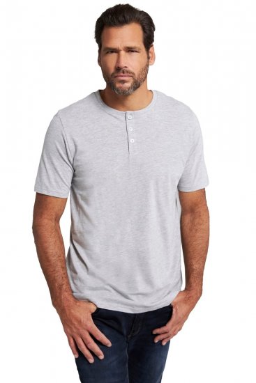 JP1880 726695 Henley T-shirt Grijs gemêleerd - T-shirts - Grote Maten T-shirts Heren