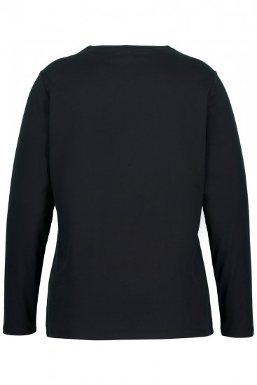 Ulla Popken 751623 Sneldrogend skishirt Zwart - Skikleding - 