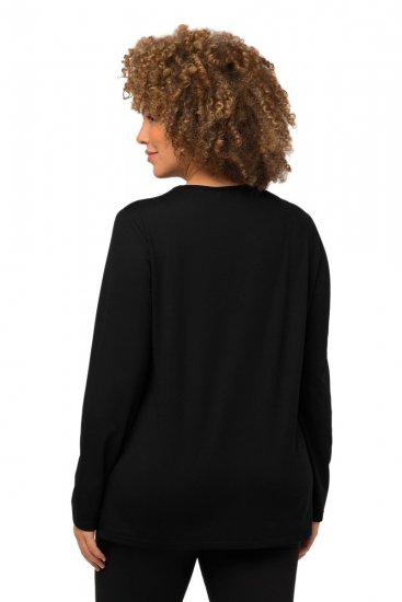 Ulla Popken 751623 Sneldrogend skishirt Zwart - Skikleding - 