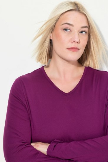Ulla Popken 751623 Sneldrogend skishirt Roze - Skikleding - 