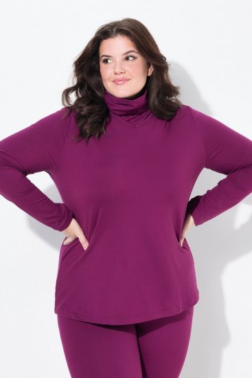 Ulla Popken 751623 Sneldrogend skishirt Roze - Skikleding - 