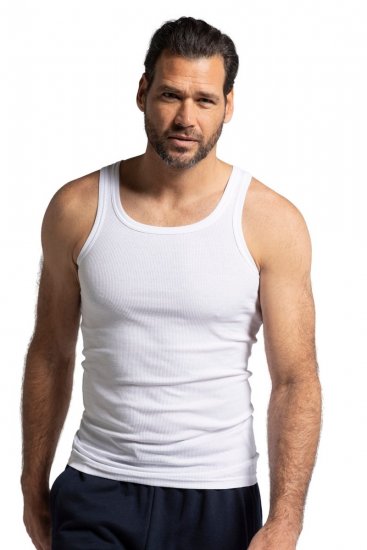 JP1880 782617 Geribd onderhemd Wit TALL - TALL ondergoed & zwem - Ondergoed & Badkleding voor Lange Mannen