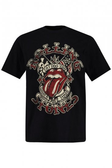 JP1880 Rolling Stones Graphic Comfort Fit Band T-Shirt Black - T-shirts - Grote Maten T-shirts Heren