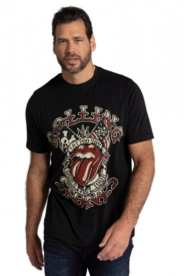 JP1880 Rolling Stones Graphic Comfort Fit Band T-Shirt Black - T-shirts - Grote Maten T-shirts Heren