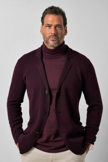 JP1880 Milano Flexnamic Gebreid colbert Aubergine - Pakken - Grote Maten Kostuum Heren