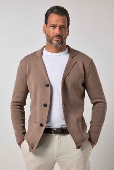 JP1880 Milano Flexnamic Gebreid colbert Notenbruin - Pakken - Grote Maten Kostuum Heren
