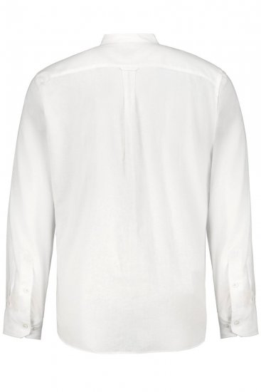 JP1880 790394 Overhemd met lange mouwen van linnenmix met opstaande kraag Wit TALL - TALL hemden - Hemden in TALL-lengte