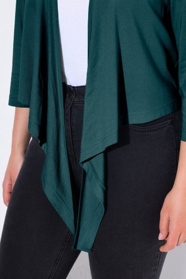 Ulla Popken 794514 Jersey bolero met knoop Petrol - Bolero's - 