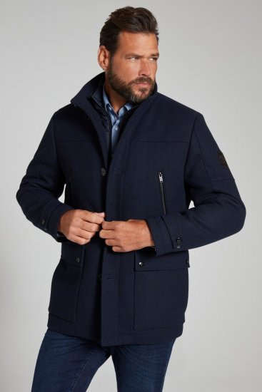 JP1880 Jacket Water-repellent Herringbone Insert Navy - Jassen - Grote Maten Herenjassen