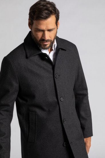 JP1880 795116 Waterafstotende jas van wolmix Antraciet TALL - TALL jassen - Jassen in TALL-maten