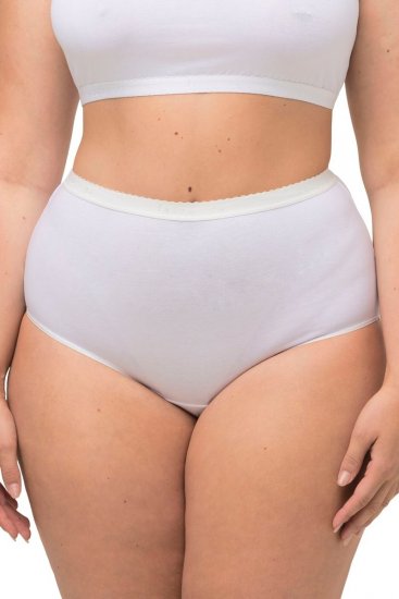 Ulla Popken 795269 Slips met hoge taille 3-pack Wit - Slips - 