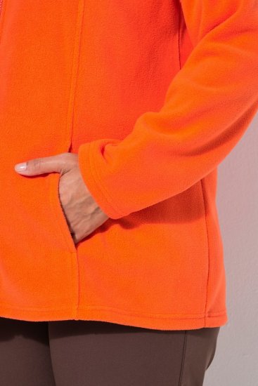 Ulla Popken 796970 Lichte fleecejas Oranjerood - Fleecekleding - 