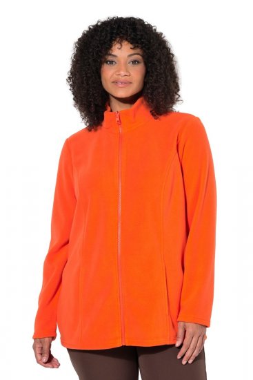 Ulla Popken 796970 Lichte fleecejas Oranjerood - Fleecekleding - 