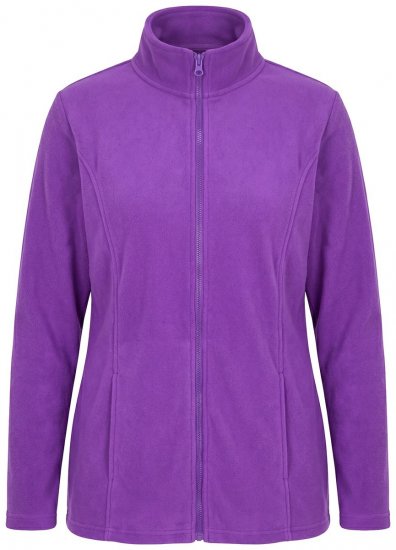 Ulla Popken 796970 Lichte fleecejas Donkerpaars - Fleecekleding - 