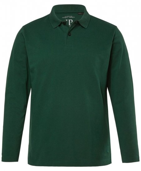 JP1880 Polo Shirt Long Sleeve Pique Dark Green - Polo shirts - Grote Maten Poloshirts Heren