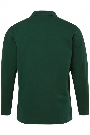 JP1880 Polo Shirt Long Sleeve Pique Dark Green - Polo shirts - Grote Maten Poloshirts Heren