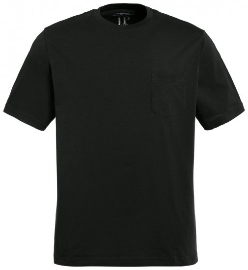 JP1880 799997 T-shirt met borstzak Zwart - T-shirts - Grote Maten T-shirts Heren
