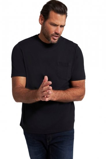 JP1880 799997 T-shirt met borstzak Zwart - T-shirts - Grote Maten T-shirts Heren