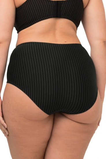 Ulla Popken 800279 Gestreepte slips 2-pack Zwart - Slips - 