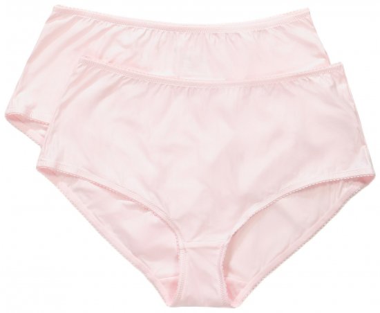 Ulla Popken 800279 Gestreepte slips 2-pack Roze - Slips - 