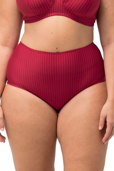 Ulla Popken 800279 Gestreepte slips 2-pack Wijnrood - Slips - 