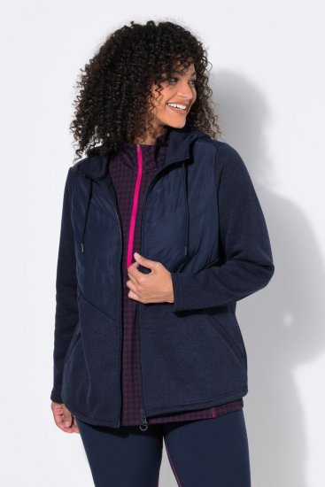 Ulla Popken 800400 Jas met fleecevoering Donkerblauw - Fleecekleding - 