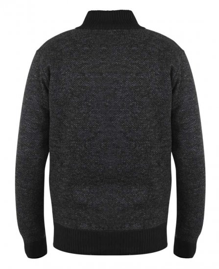 D555 Cavendish Black Jumper With Bonded Fleece Lining And Pocket - Sweaters & hoodies - Sweaters & Hoodies Grote Maten Heren