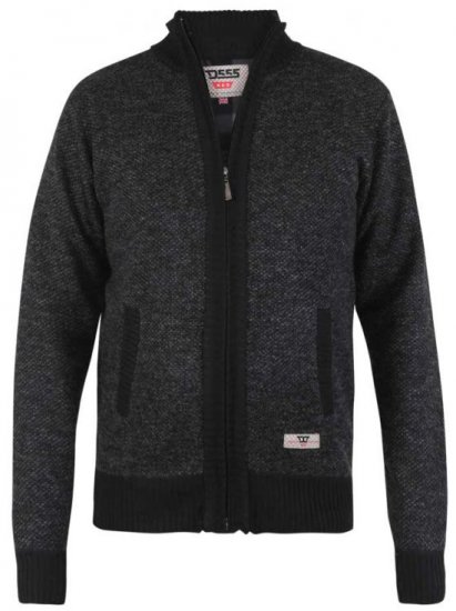 D555 Cavendish Black Jumper With Bonded Fleece Lining And Pocket - Sweaters & hoodies - Sweaters & Hoodies Grote Maten Heren