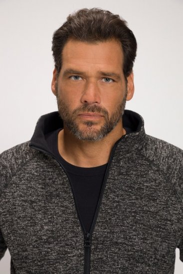 JAY-PI Knitted Fleece Jacket Gray - Jassen - Grote Maten Herenjassen