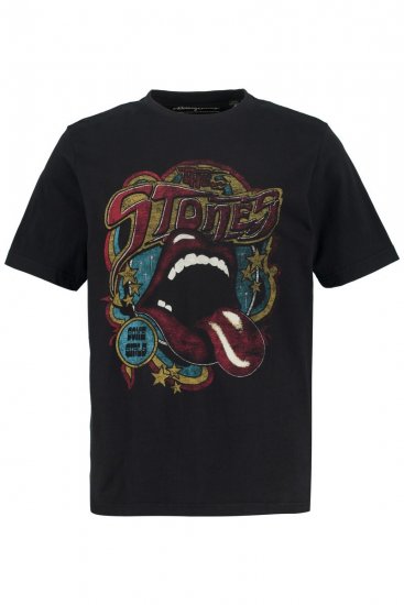 JP1880 Rolling Stones Graphic Band T-Shirt Black - T-shirts - Grote Maten T-shirts Heren