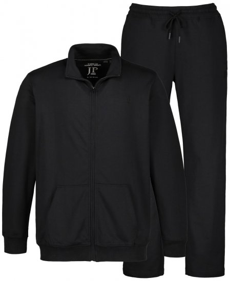 JP1880 802933 Joggingpak met jack en broek Zwart - Trainingspakken - Heren trainingspakken in grote maten