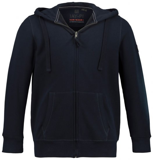 Jay-Pi 804164 Hoodie met rits Donkerblauw - Sweaters & hoodies - Sweaters & Hoodies Grote Maten Heren