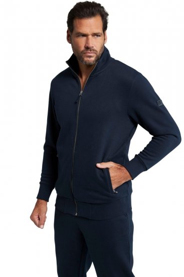 Jay-Pi 804180 Sweatvest met opstaande kraag Donkerblauw - Sweaters & hoodies - Sweaters & Hoodies Grote Maten Heren