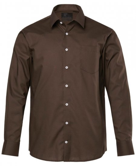 JP1880 Shirt Business Long Sleeve Brown - Hemden - Overhemden Grote Maten Heren