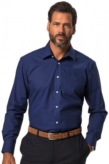JP1880 Shirt Business Long Sleeve Navy - Hemden - Overhemden Grote Maten Heren