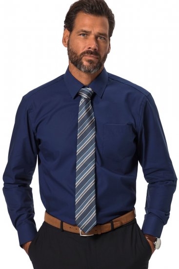 JP1880 804890 Strijkvrij business-overhemd lange mouw Donkerblauw TALL - TALL hemden - Hemden in TALL-lengte
