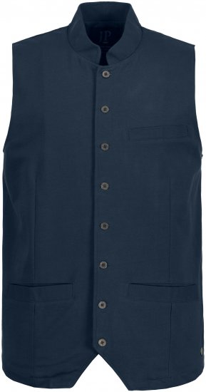 JP1880 Mottled Stretch Knit Stand-up Collar Vest Navy Blue - Jassen - Grote Maten Herenjassen