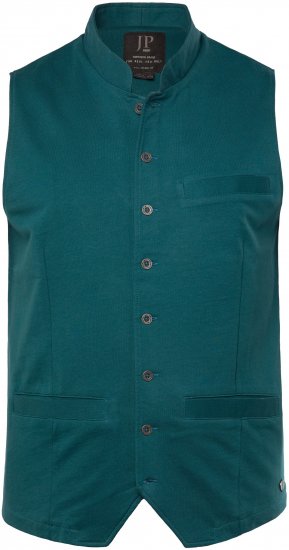 JP1880 Mottled Stretch Knit Stand-up Collar Vest Turquoise Blue - Feestkleding - Feestkleding – Vier in stijl en comfort