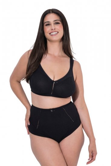 Ulla Popken 809385 Corrigerende slip met kant Zwart - Shapewear - 